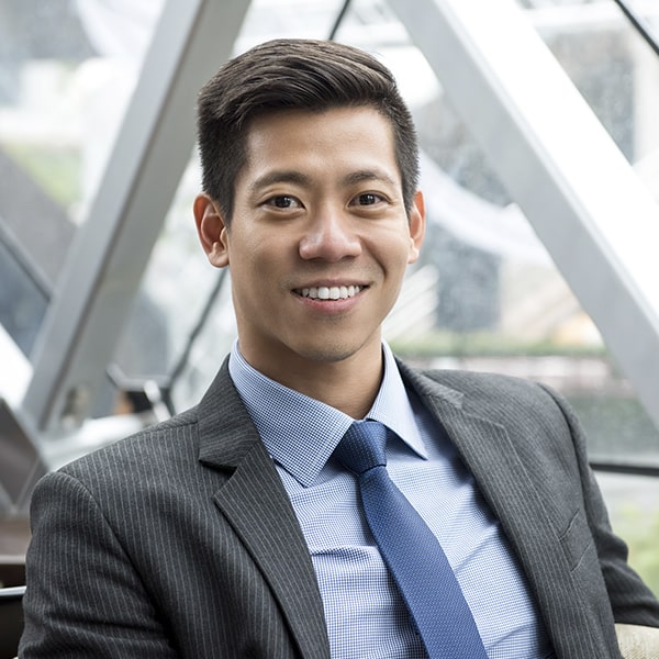 Businessman in a suit smiling